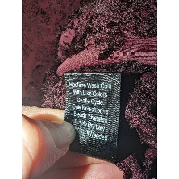 Women's Altar'd State Floral Peplum Burgundy Top Size L - Picture 7 of 11